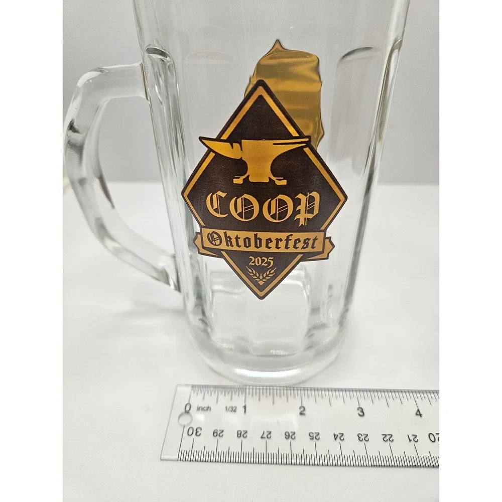Coop Oktoberfest 2025 Beer‎ Mug Glass Anvil Logo Heavy Duty